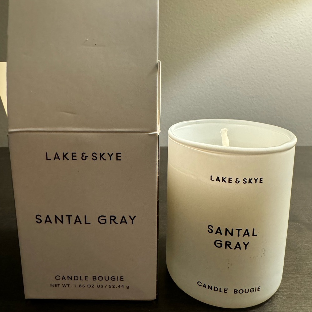 Lake & Skye Santal Gray Votive Candle Travel Size 1.85 oz 52.44 g NIB
